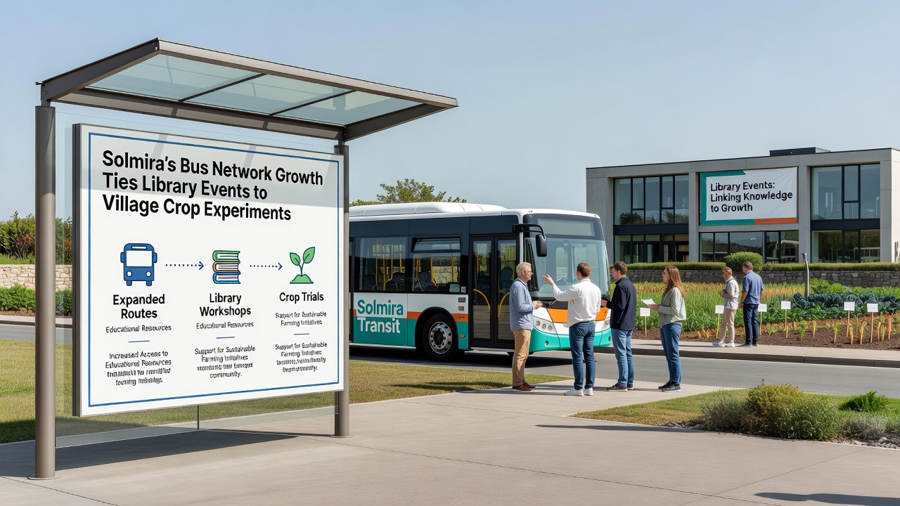 Residents boarding Solmira buses after attending a library session on crop experiments